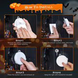 Set Of 3 Pack Halloween Window Light Spider Witch Hat Pumpkin With Orange Light Hanging Halloween Decoration Light With Suction Cup Hanging Holes - CJDS - FC