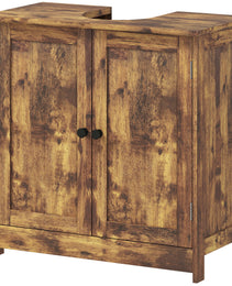 Bathroom Vanity Cabinet, Under Sink Bathroom Cabinet with 2 Doors and Adjustable Shelf, Rustic Brown