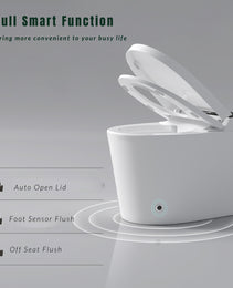 Modern Smart Toilet with Bidet – Auto Open/Close Seat, Warm Water, Dryer, LED Display & Night Light (White)