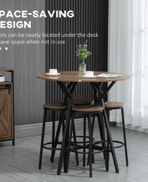 5-Piece Bar Table And Chairs Set, Space Saving Dining Table & 4 Stools
