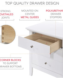 Elegant White Casual Nightstand