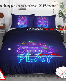 Gaming Duvet Cover Set Twin Full Queen King Size Video Game Controller Bedding Set, Boys Video Games Comforter Cover With 2 Pillow Shams, Bed Set For Boys Girls Bedroom Decor