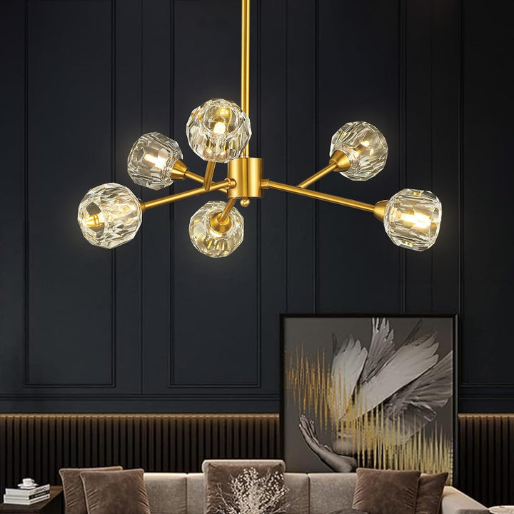 Sputnik Chandeliers for Dining Room，6 Lights D25'' Inch