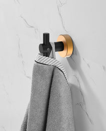 Round Base Wall Hanging Hook With Screws- Black Gold Hook