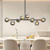 Large Sputnik Chandelier 47.2" Black Modern Smoked Glass Chandelier