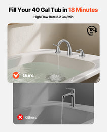 Roman Tub Faucet, 3 Hole Waterfall Bathtub Faucet, Gooseneck Bath Tubs Faucets Set With 2 Handles, Roman Tub Faucets Deck Mount For Adult Bathing, Brushed Stainless Steel, High Arc Spout