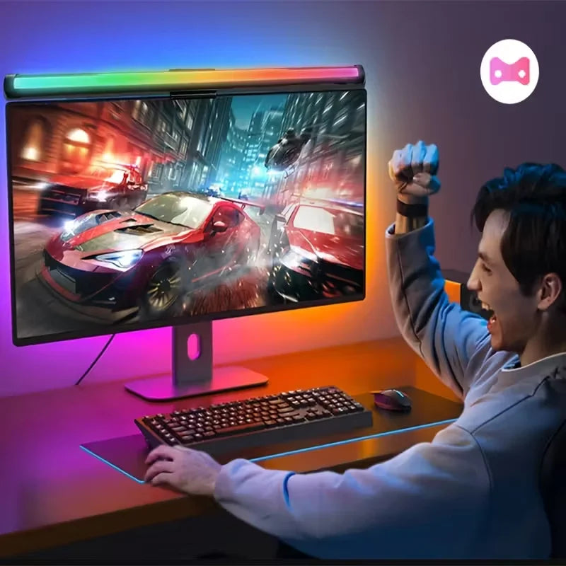 Computer Monitor Screen Light Bar LED Desk Lamp Monitor Light Bar Eye-Care Stepless Dimming Lighting Table Lamp for Work Gaming