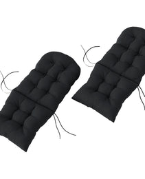 Outdoor Adirondack Chair Cushions Set of 2, Tufted High Back Patio Chair Cushions, Black