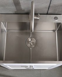 24in Stainless Steel Washing Sink W Faucet Hoses And Drain Head Only Update