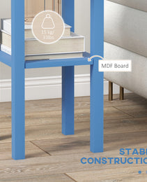 2-Tier Side Table With Drawer And Shelf, End Table ,Light Blue