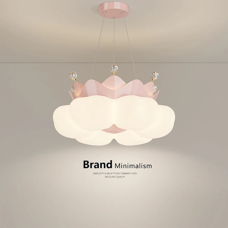 Modern Crown LED Ceiling Light For Kids Room Children Room Bedroom Kitchen Table Girl Home Decoration Lighting Chandelier Lamp