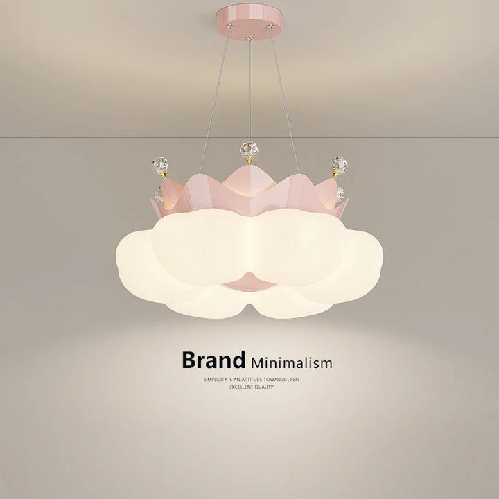 Modern Crown LED Ceiling Light For Kids Room Children Room Bedroom Kitchen Table Girl Home Decoration Lighting Chandelier Lamp