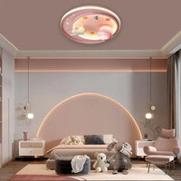 2026 for Pink Cartoon Children Ceiling Light Astronaut Starry Sky LED Eye Protection Lamp Creative Kids Room Decor Lighting