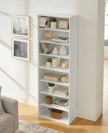 CD DVD Storage Cabinet, Bookcase, Adjustable Shelf 8-layer Storage, Display Bookshelf, Home, Office, Multi-functional Double-layer Bookcase, Can Be Disassembled Into Two 4-layer Storage Bookcases