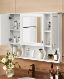35'' X 28'' Wall Mounted Bathroom Medicine Cabinet, Modern Bathroom Wall Cabinet With Mirror,  Mirror Cabinet With Open Shelves