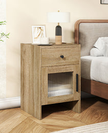 Nightstand With Drawer And Cabinet