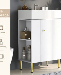 21.6 Inch White Bathroom Vanity, Unavailable Platforms- SHEIN Corporation, Temu