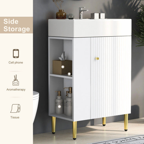 21.6 Inch White Bathroom Vanity, Unavailable Platforms- SHEIN Corporation, Temu