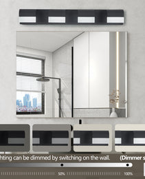 4-Light Acrylic Matte Black Bathroom Vanity Mirror Light For Mirror, Shower, And Bathroom Decor