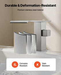 Roman Tub Faucet, 3 Hole Waterfall Bathtub Faucet, Roman Bathtub Faucets Set With Shower Head & 1 Handle, Deck Mount Bath Tub Faucets Set For Adult Bathing, Brushed Stainless Steel, Drip-Free