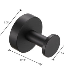 Round Base Wall Hanging Coat Hook With Screws- Matte Black Towel Hook, 4 Pack, For Entry Shoe Cabinet, Wardrobe Bathroom Bedroom Furniture Hardware