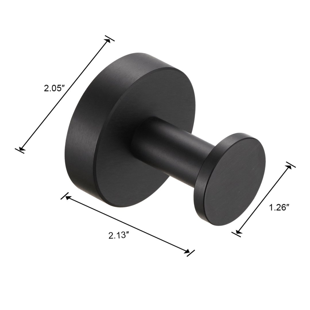 Round Base Wall Hanging Coat Hook With Screws- Matte Black Towel Hook, 4 Pack, For Entry Shoe Cabinet, Wardrobe Bathroom Bedroom Furniture Hardware