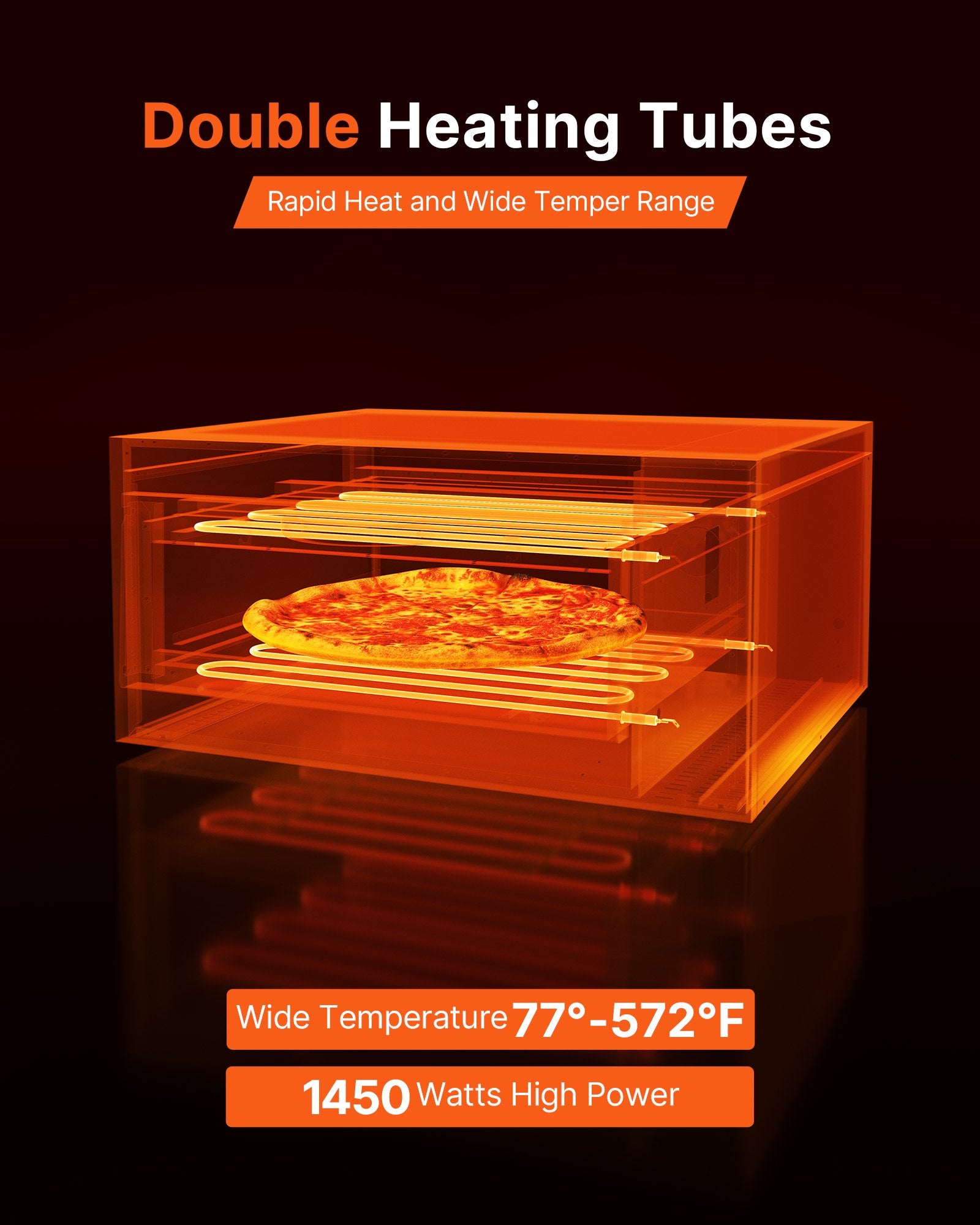 12" Commercial Electric Pizza Oven – 1450W Countertop Baker with Dual Heating & Precision Control