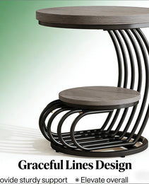 2 Tiers Couch Table,Round Side Table,End Table