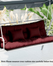 4-Piece Back and Seat Cushion Pillows Replacement and Pillows, Patio Chair Cushions Set with Ties, Wine Red