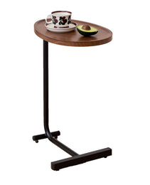 Brown C-shaped Side Table, Small Sofa Table For Living Room