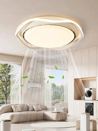 2026 New Smart Silent LED Ceiling Fan Light: Modern Minimalist Round Design, for Bedroom (Bladeless)