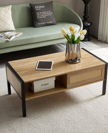 40.16 Inch Rattan Coffee Table