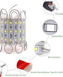 LED Waterproof Module Light, One Board With 60 Lights And 10ft White Light