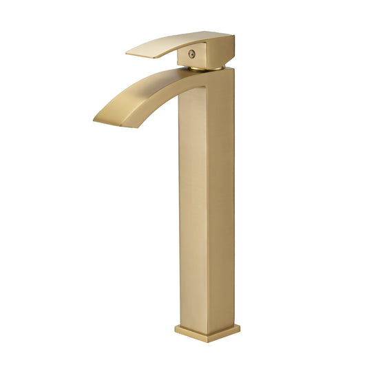 Brushed Gold Bathroom Faucet,Faucet For Bathroom Sink, Single Hole Bathroom Faucet Modern Single Handle Vanity Basin Faucet