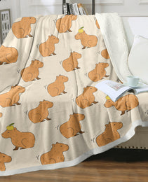 Capybaras Blanket Gift For Girls Boys Kids Animals Lovers Soft Blankets Cutes Capybara Cozy Throws, Capybaras Blanket For Couch Sofa Bedroom Camping Travel
