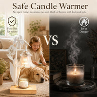 Candle Warmer Lamp with Timer Dimmer, Adjustable Height Flower Candle Lamp