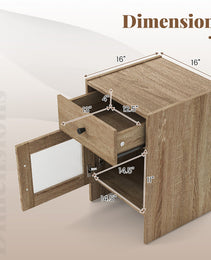 Nightstand With Drawer And Cabinet