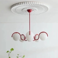Modern Creative LED Ceiling Chandelier Lamp Design Round Glass Suspension Pendant Light Home Decor Items for Living Room Bedroom