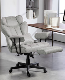 396lbs. Big and Tall Office Chair, Executive Office Chair with Footrest, Lumbar Support, and Reclining Function, Gray