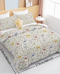 3 Pieces Mushroom Decoration Comforter Set Soft Bedding Set For Home Bedroom Decor Twin Full Queen King Size