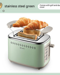 DSL-C02A1 Morning Mist Green Toaster – 730W Retro-Style 2-Slice Breakfast Station