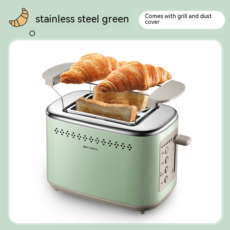 DSL-C02A1 Morning Mist Green Toaster – 730W Retro-Style 2-Slice Breakfast Station