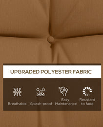 59" Tufted Bench Cushions & Throw Pillows, Replacement Bench Seat Pad, Back & 2 Pillows For Outdoor Furniture, Tan