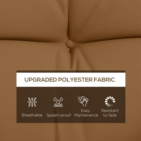 59" Tufted Bench Cushions & Throw Pillows, Replacement Bench Seat Pad, Back & 2 Pillows For Outdoor Furniture, Tan