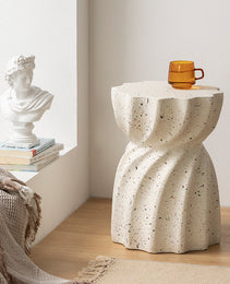 Cream Breeze Cafe Small Round Table Side Table