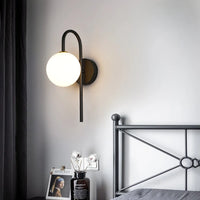 Interior LED Wall Lamps Simple Black Gold G9 Glass Lamps Sconce for Bedroom Home Luminuaire Lighting