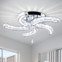 11.8" Crystal Ceiling Light, Flush Mount LED, Warm White