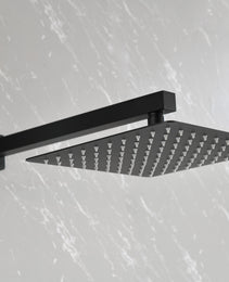 Brass Matte Black Shower Faucet With Shower System,10 Inch Shower Head And Handheld Spray Bathroom Combination