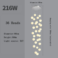 Stairs Modern Nordic LED Glass Chandelier Loft Duplex Living Room Lamp Hotel Lobby Long Chandelier Home Decorative Lighting