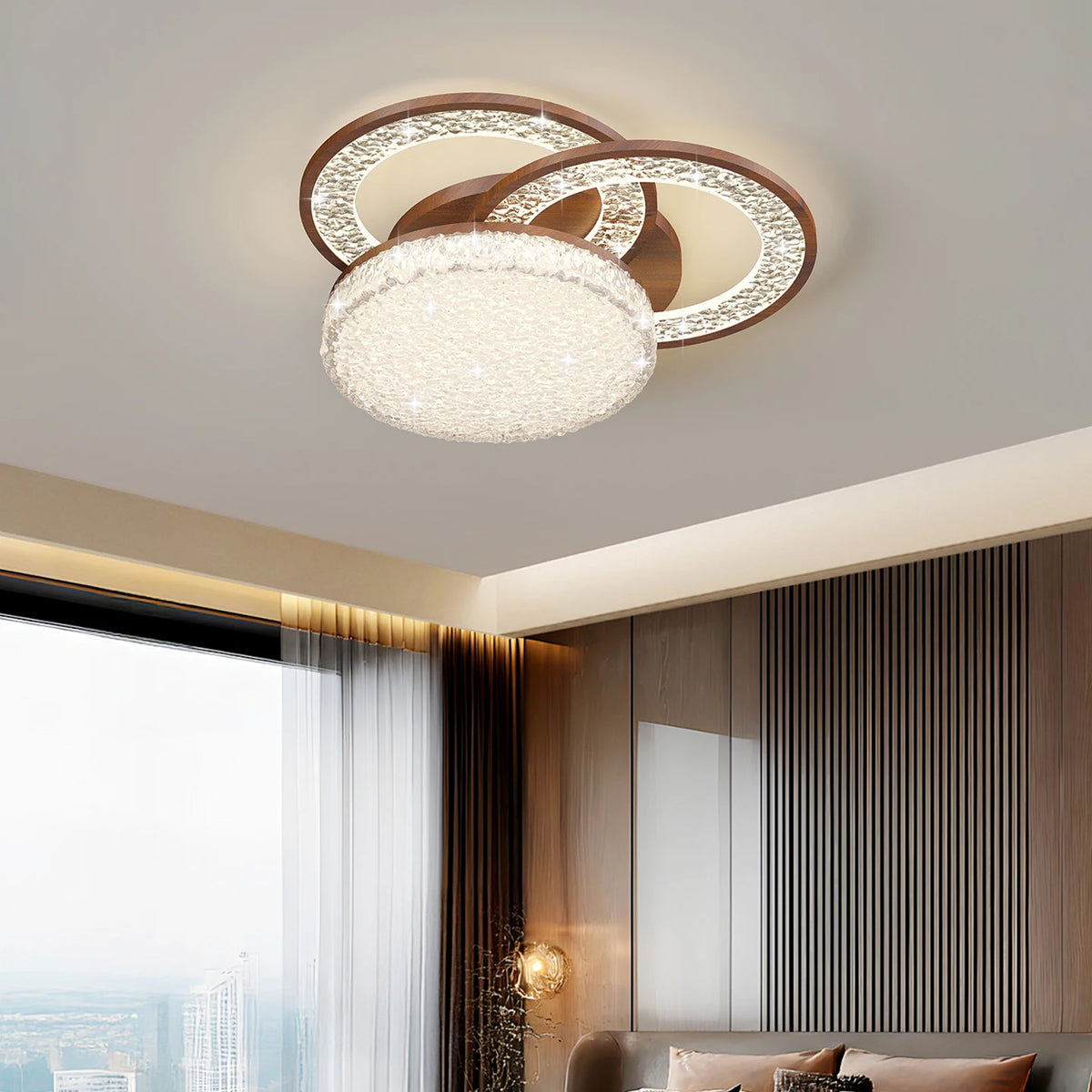 Italian Acrylic Flower Ceiling Lights Modern Smart Luxury Crystal LED Flush Mount Ceiling Lamp Living Room Bedroom Home Decor